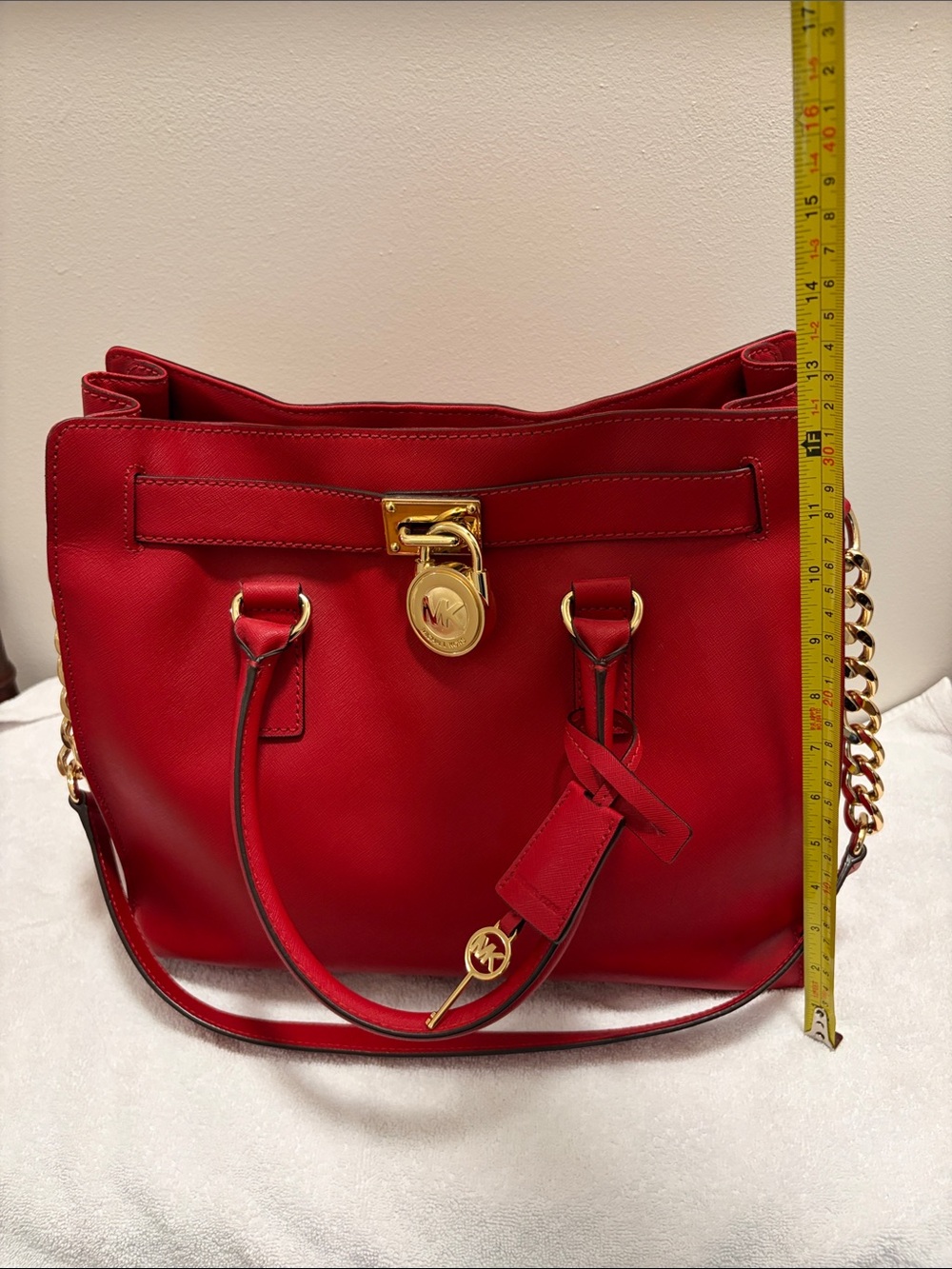 Like New Michael Kors Hamilton Bag Scarlet Red - Picture 12 of 15
